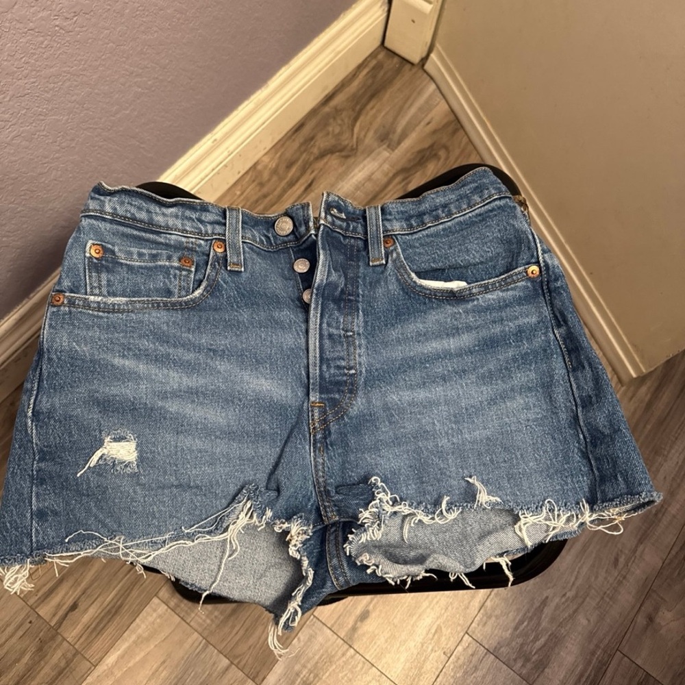 Levi’s Denim Blue Distressed Women's Shorts